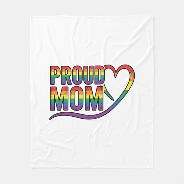 Stolze Mutter Regenbogen Herz Vintage Gravur Desig Fleecedecke (Vorderseite)