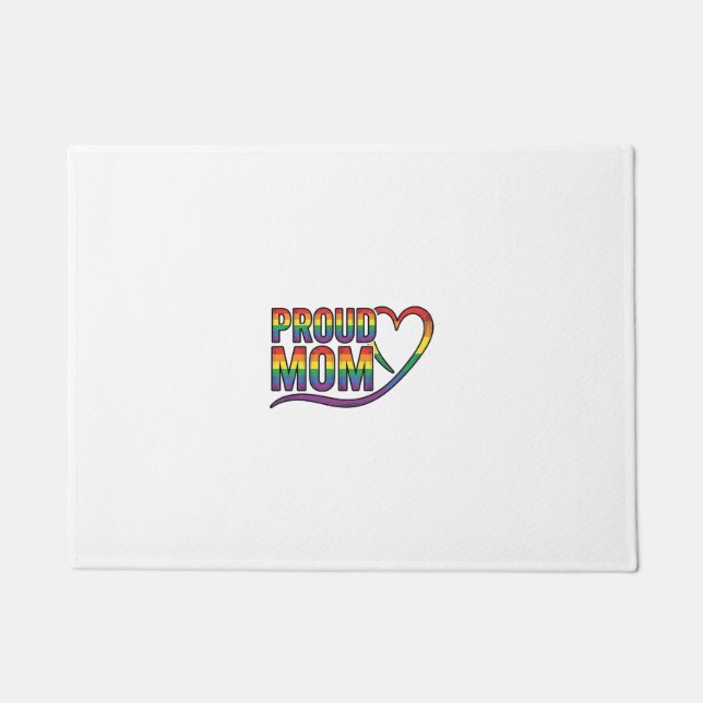 Stolze Mutter Regenbogen Herz Vintage Gravur Desig Fußmatte (Vorderseite)