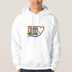Stolze Mutter Regenbogen Herz Vintage Gravur Desig Hoodie