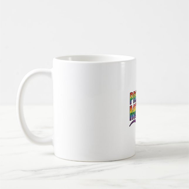 Stolze Mutter Regenbogen Herz Vintage Gravur Desig Kaffeetasse (Links)