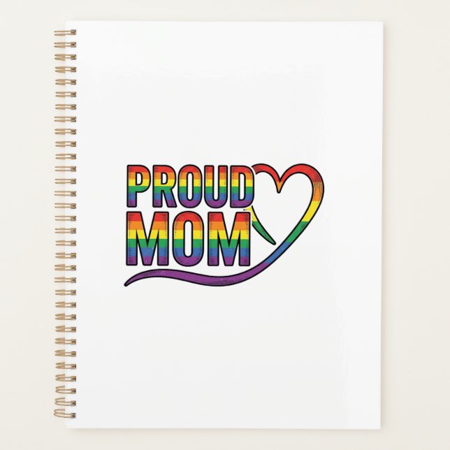 Stolze Mutter Regenbogen Herz Vintage Gravur Desig Planer (Vorderseite)