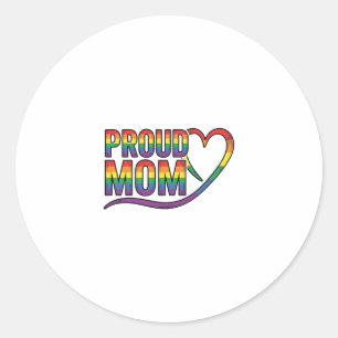 Stolze Mutter Regenbogen Herz Vintage Gravur Desig Runder Aufkleber