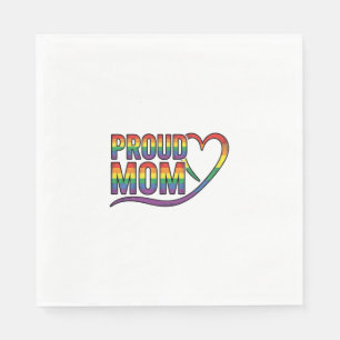 Stolze Mutter Regenbogen Herz Vintage Gravur Desig Serviette