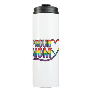 Stolze Mutter Regenbogen Herz Vintage Gravur Desig Thermosbecher