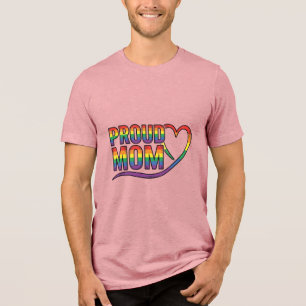 Stolze Mutter Regenbogen Herz Vintage Gravur Desig Tri-Blend Shirt