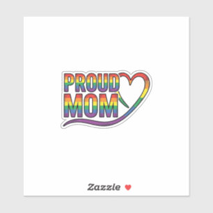 Stolze Mutter Regenbogen-Herz Vintage-Gravurdesign Aufkleber