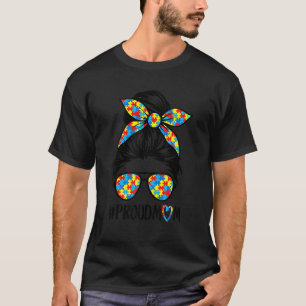 Stolze Mutter Unordentlicher Dutt Brille Puzzle-Te T-Shirt