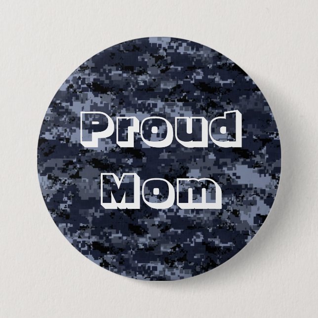 Stolze Mutter US-Militär Blau-Tarnung Knopf Button (Vorderseite)