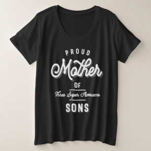 stolze Mutter von drei superPhantastischen Söhnen Große Größe T-Shirt