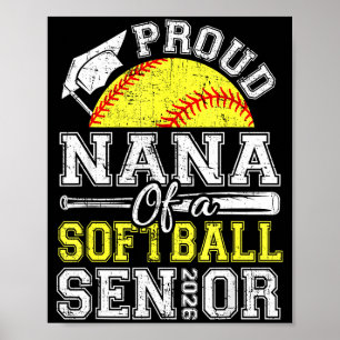 Stolze Nana eines Absolventen der Senior-Softballm Poster