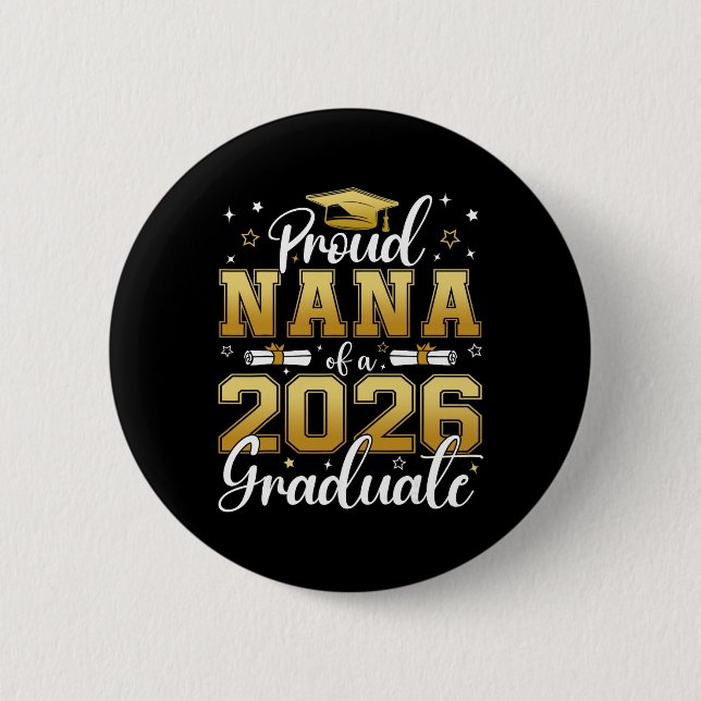 Stolze Nana eines Cl von 2026 Absolvent Senior Abs Button (Vorderseite)