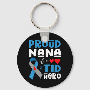 Stolze Nana eines T1d-Helden Typ-1-Diabetes-Bewuss Schlüsselanhänger