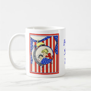 stolze Navy-Ehefrau Vintage-Printdesign Kaffeetasse
