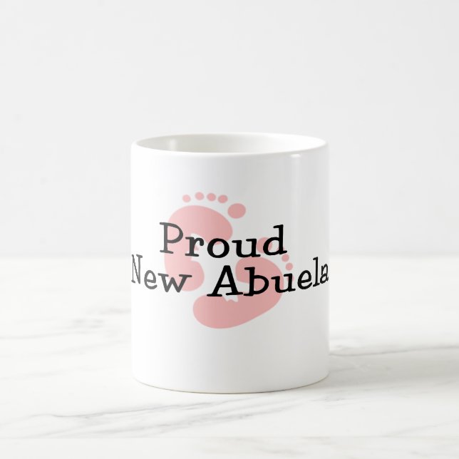 Stolze neue Abuela Baby-Abdrücke Kaffeetasse (Mittel)