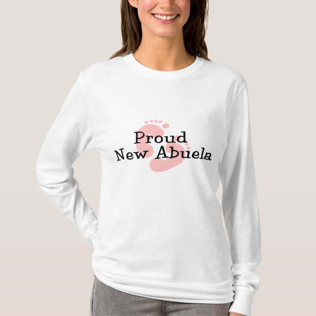 Stolze neue Abuela Baby-Abdrücke T-Shirt (Vorderseite)