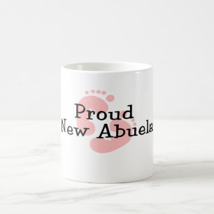 Stolze neue Abuela Baby Mädchen Fußabdrücke Kaffeetasse