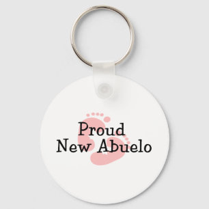 Stolze neue Abuelo Baby-Abdrücke Schlüsselanhänger
