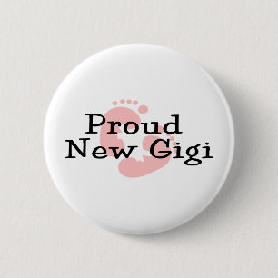Stolze neue Gigi-Baby-Mädchen-Fußabdrücke Button