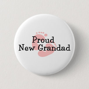 Stolze neue Grandad-Baby-Abdrücke Button