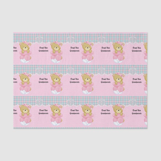 Stolze neue Großeltern, Wertvolles Baby Girl Seidenpapier (Vorderseite)