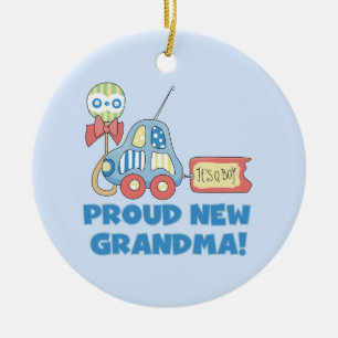 Stolze neue Großmutter ist es ein Jungen-Geschenke Keramik Ornament