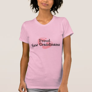 Stolze neue Oma Baby Mädchen Fußabdrücke T-Shirt