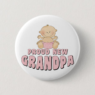 stolze neue Opa-Mädchen Button