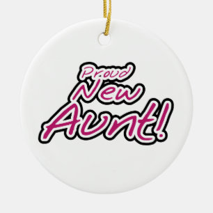 Stolze neue Tante - Hemden und Geschenke Keramik Ornament