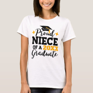 Stolze Nichte eines 2022 Absolventen schwarze gold T-Shirt