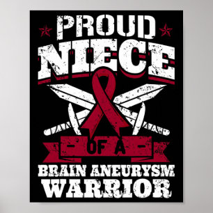 Stolze Nichte eines Hirnaneurysma-Kämpfers Awarene Poster