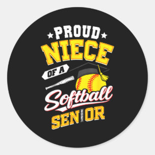 Stolze Nichte eines Softball-Absolventen der Absch Runder Aufkleber