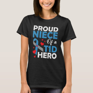 Stolze Nichte eines Typ-1-Diabetes-Helden-Kriegers T-Shirt