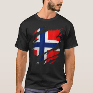 Stolze Norweger s Norwegen Zerrissen Norwegen Fla T-Shirt