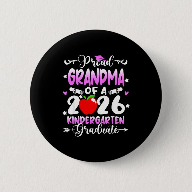 Stolze Oma des Kindergartenabsolventen von 2026 gr Button (Vorderseite)