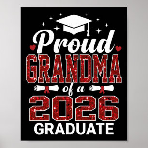 Stolze Oma eines 2026 Absolventen Abschluss Senior Poster