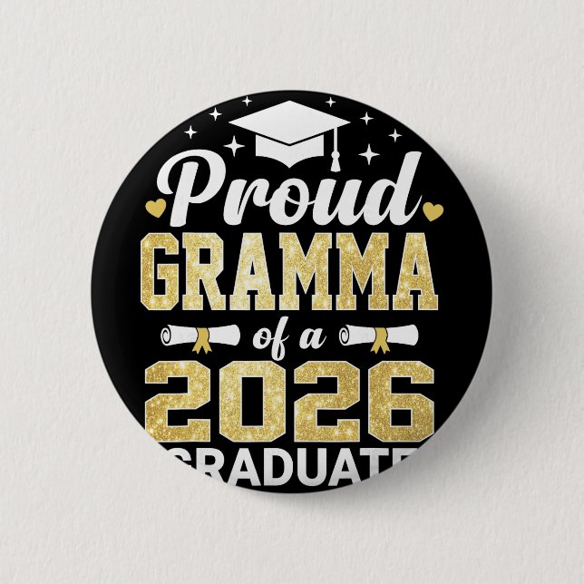 Stolze Oma eines Absolventen 2026 Cl von Abschluss Button (Vorderseite)