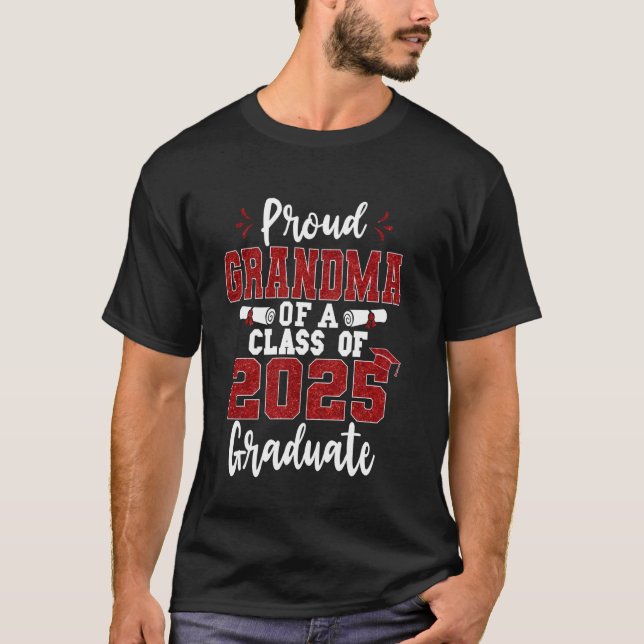 Stolze Oma eines Absolventen der Klasse 2025 Senio T-Shirt (Vorderseite)