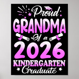 Stolze Oma eines Absolventen der Klasse 2026 Blume Poster