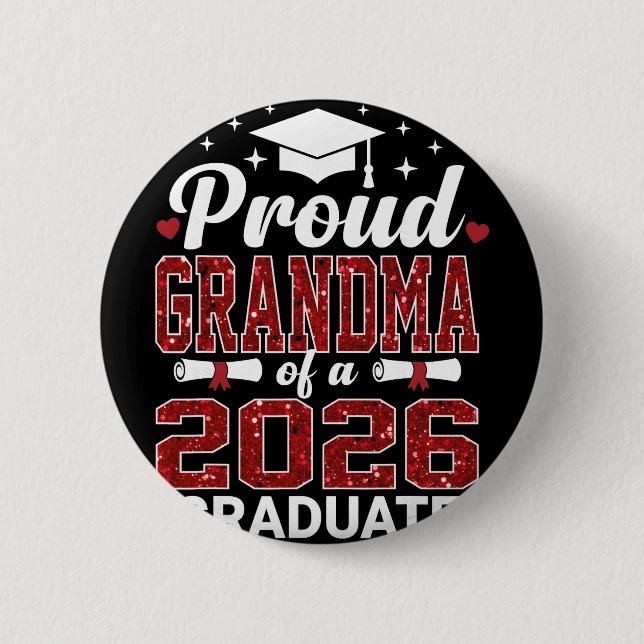Stolze Oma eines Absolventen von 2026 Abschlusskla Button (Vorderseite)