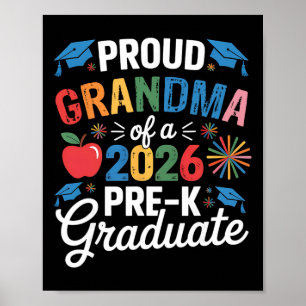 Stolze Oma eines Cl 2026 Pre-k Absolventen Abschlu Poster