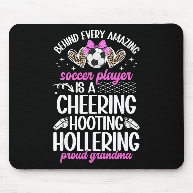Stolze Oma eines Fußballspielers Großmutter Fußbal Mousepad (Vorne)