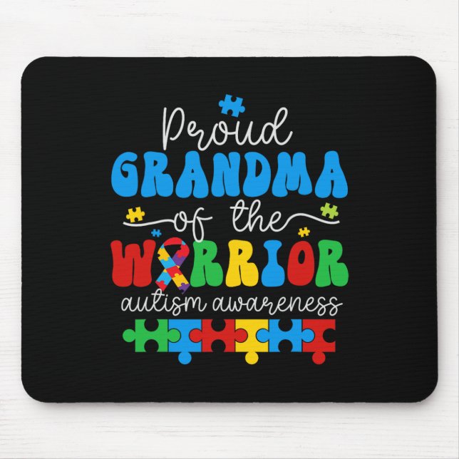 Stolze Oma eines Kriegers Autismusrätsel Mousepad (Vorne)