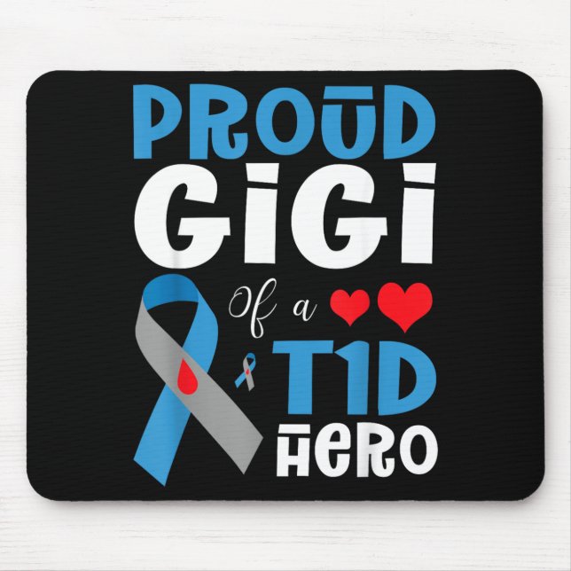 Stolze Oma eines T1D-Kämpfers Typ-1-Diabetes Mousepad (Vorne)
