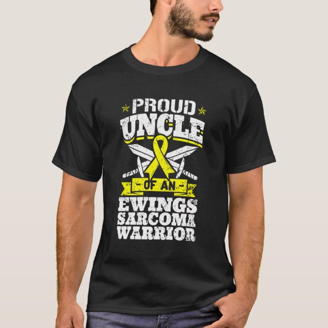 Stolze Onkel eines Ewings Sarcoma Krieger Bewussts T-Shirt (Vorderseite)