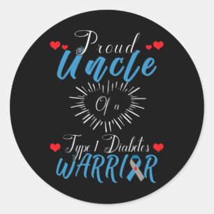 Stolze Onkel eines Typ 1 Diabetes Warrior Bewussts Runder Aufkleber