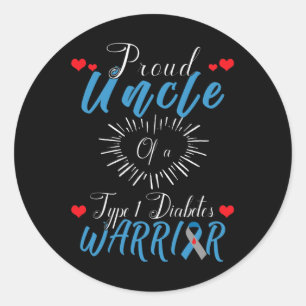 Stolze Onkel eines Typ 1 Diabetes Warrior Bewussts Runder Aufkleber