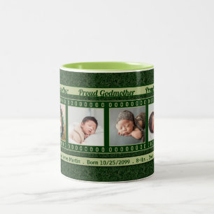 Stolze Patentante Deep Vintage Green 4 Foto Zweifarbige Tasse