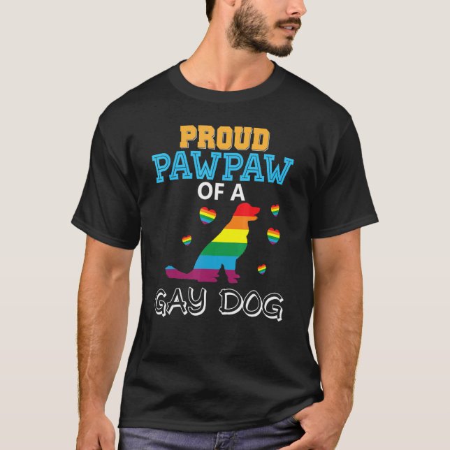 Stolze Pawpaw eines schwulen Hundes Lesben Rainb T-Shirt (Vorderseite)