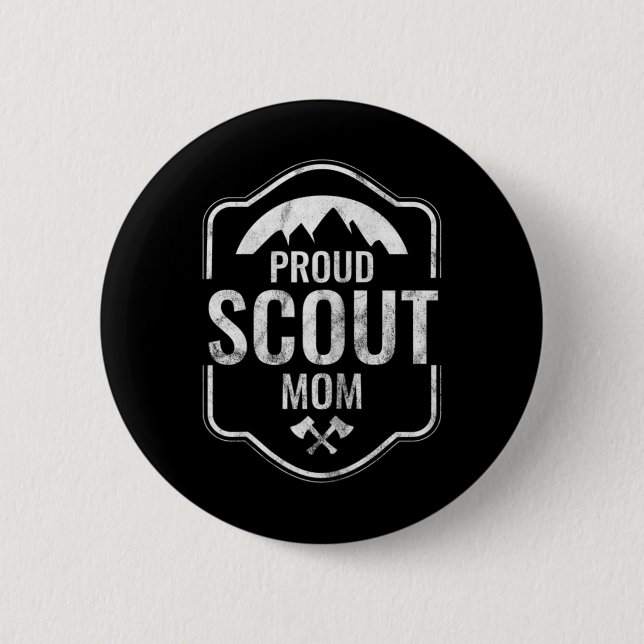Stolze Pfadfinder-Mutter Frauen Scouting Camping  Button (Vorderseite)