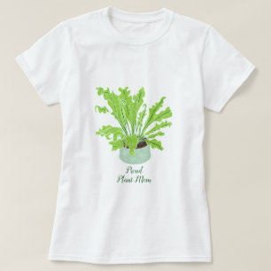 Stolze Pflanze Mama - Vogelnest-Farn auf Weiß. T-Shirt
